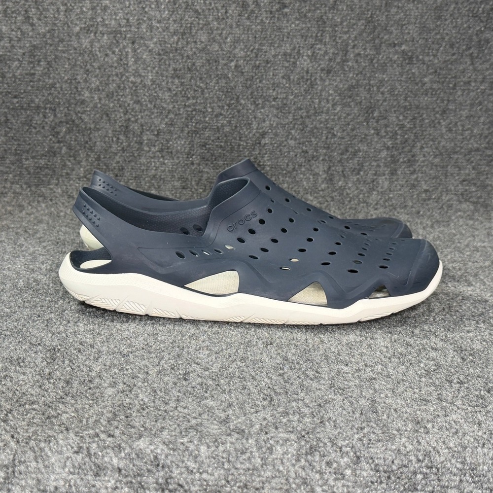 Crocs Swiftwater Wave Water Shoes Men's 13 Blue White Athletic Outdoor Sandals